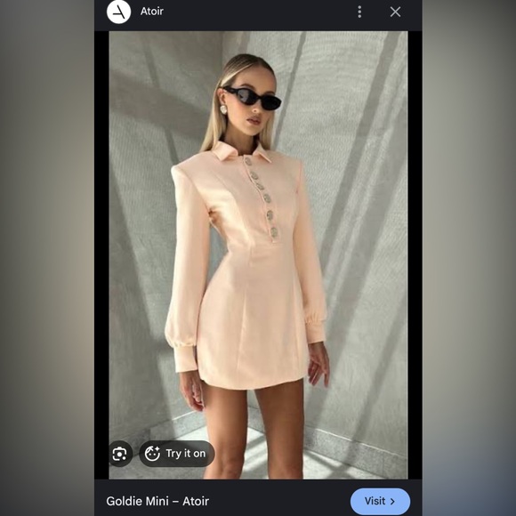 Atoir Peach Long Sleeve Dress